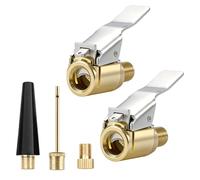 Dargkwn Juego de adaptadores de válvula, juego de adaptadores de válvula multifuncional, compatible con Bosch EasyPump. Válvula francesa en coche y aguja de bola para bicicleta, coche (latón)