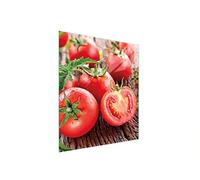 DarHaus Placa protectora de vitrocerámica 45 x 52 cm 1 pieza cocina eléctrica universal para inducción protección contra salpicaduras tabla de cortar de vidrio templado como decoración, TOMATES