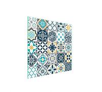 DarHaus Placa protectora de vitrocerámica 50 x 52 cm 1 pieza cocina eléctrica universal para inducción protección contra salpicaduras tabla de cortar de vidrio templado como decoración, MOSAICO