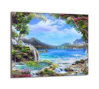 DarHaus Placa protectora de vitrocerámica 60 x 52 cm 1 pieza cocina eléctrica universal para inducción protección contra salpicaduras tabla de cortar de vidrio templado como decoración, MONTAÑAS