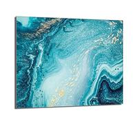 DarHaus Placa protectora de vitrocerámica 60 x 52 cm 1 pieza cocina eléctrica universal para inducción protección contra salpicaduras tabla de cortar de vidrio templado como decoración, MÁRMOL