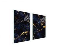 DarHaus Placa protectora de vitrocerámica 65 x 52 cm 2 piezas cocina eléctrica universal para inducción protección contra salpicaduras tabla de cortar de vidrio templado, MÁRMOL