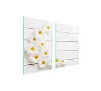 DarHaus Placa protectora de vitrocerámica 65 x 52 cm 2 piezas cocina eléctrica universal para inducción protección contra salpicaduras tabla de cortar de vidrio templado, MADERA