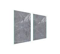 DarHaus Placa protectora de vitrocerámica 65 x 52 cm 2 piezas cocina eléctrica universal para inducción protección contra salpicaduras tabla de cortar de vidrio templado, MÁRMOL