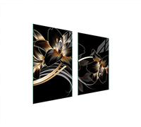 DarHaus Placa protectora de vitrocerámica 65 x 52 cm 2 piezas cocina eléctrica universal para inducción protección contra salpicaduras tabla de cortar de vidrio templado, ORQUÍDEA