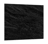 DarHaus Placa protectora de vitrocerámica 65 x 60 cm, Cristal decorativo con cinta adhesiva, tabla de cortar de vidrio templado, Panel de protección contra salpicaduras de cocina, PIZARRA