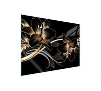 DarHaus Placa protectora de vitrocerámica 70 x 52 cm 1 pieza cocina eléctrica universal para inducción protección contra salpicaduras tabla de cortar de vidrio templado como decoración, ORQUÍDEA