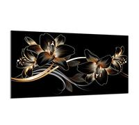 DarHaus Placa protectora de vitrocerámica 90 x 52 cm 1 pieza cocina eléctrica universal para inducción protección contra salpicaduras tabla de cortar de vidrio templado como decoración, ORQUÍDEA