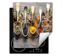 DarHaus Placa protectora vitroceramica 45 x 52 cm - Antideslizante Vinilo - Tapa protectora vitroceramica - especias - cuchara
