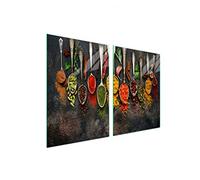 DarHaus Placas de cocina de 2 piezas 2 x 45 x 52 cm cubierta de vitrocerámica, cocina eléctrica, inducción, protección contra salpicaduras, placa de cristal para cortar, ESPECIAS