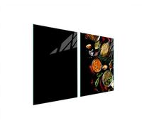 DarHaus Placas de cocina de 2 piezas 2 x 45 x 52 cm cubierta de vitrocerámica, cocina eléctrica, inducción, protección contra salpicaduras, placa de cristal para cortar, ESPECIAS