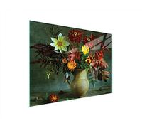 DarHaus Tabla de cortar de cristal, tabla de cocina de vidrio, tabla de vidrio para cortar y servir alimentos, cubierta para la placa de cocina, medidas 40 x 30 cm, FLORES