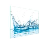 DarHaus Tabla de cortar de cristal, tabla de cocina de vidrio, tabla de vidrio para cortar y servir alimentos, cubierta para la placa de cocina, medidas 52 x 40 cm, AGUA