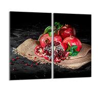 DarHaus Tabla de cortar decorativa de cristal templado y cubre vitro, Placa protectora de vitrocerámica 30 x 52 cm 2 piezas, para inducción, protección contra salpicaduras, decoración, GRANADA