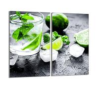 DarHaus Tabla de cortar decorativa de cristal templado y cubre vitro, Placa protectora de vitrocerámica 30 x 52 cm 2 piezas, para inducción, protección contra salpicaduras, decoración, CAL