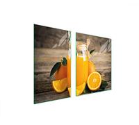DarHaus Tabla de cortar decorativa de cristal templado y cubre vitro, Placa protectora de vitrocerámica 100 x 52 cm 2 piezas, para inducción, protección contra salpicaduras, decoración, FRUTA