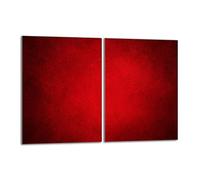 DarHaus Tabla de cortar decorativa de cristal templado y cubre vitro, Placa protectora de vitrocerámica 40 x 52 cm 2 piezas, para inducción, protección contra salpicaduras, decoración, ROJO