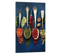 DarHaus Tabla de cortar decorativa de cristal templado y cubre vitro, Placa protectora de vitrocerámica 30 x 52 cm 1 piezas, para inducción, protección contra salpicaduras, decoración, ESPECIAS