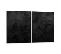 DarHaus Tabla de cortar decorativa de cristal templado y cubre vitro, Placa protectora de vitrocerámica 40 x 52 cm 2 piezas, para inducción, protección contra salpicaduras, decoración, NEGRO