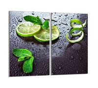 DarHaus Tabla de cortar decorativa de cristal templado y cubre vitro, Placa protectora de vitrocerámica 30 x 52 cm 2 piezas, para inducción, protección contra salpicaduras, decoración, CAL