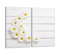 DarHaus Tabla de cortar decorativa de cristal templado y cubre vitro, Placa protectora de vitrocerámica 30 x 52 cm 2 piezas, para inducción, protección contra salpicaduras, decoración, MADERA