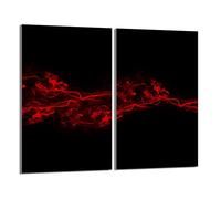 DarHaus Tabla de cortar decorativa de cristal templado y cubre vitro, Placa protectora de vitrocerámica 30 x 52 cm 2 piezas, para inducción, protección contra salpicaduras, decoración, NEGRO