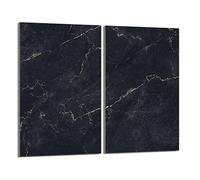 DarHaus Tabla de cortar decorativa de cristal templado y cubre vitro, Placa protectora de vitrocerámica 30 x 52 cm 2 piezas, para inducción, protección contra salpicaduras, decoración, MÁRMOL