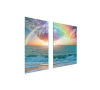 DarHaus Tabla de cortar decorativa de cristal templado y cubre vitro, Placa protectora de vitrocerámica 75 x 52 cm 2 piezas, para inducción, protección contra salpicaduras, decoración, MAR