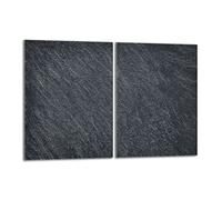 DarHaus Tabla de cortar decorativa de cristal templado y cubre vitro, Placa protectora de vitrocerámica 40 x 52 cm 2 piezas, para inducción, protección contra salpicaduras, decoración, PIZARRA