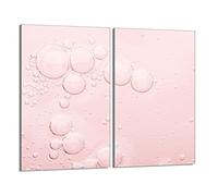 DarHaus Tabla de cortar decorativa de cristal templado y cubre vitro, Placa protectora de vitrocerámica 30 x 52 cm 2 piezas, para inducción, protección contra salpicaduras, decoración, ROSA