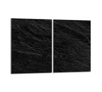 DarHaus Tabla de cortar decorativa de cristal templado y cubre vitro, Placa protectora de vitrocerámica 40 x 52 cm 2 piezas, para inducción, protección contra salpicaduras, decoración, PIZARRA