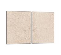 DarHaus Tabla de cortar decorativa de cristal templado y cubre vitro, Placa protectora de vitrocerámica 40 x 52 cm 2 piezas, para inducción, protección contra salpicaduras, decoración, BEIGE