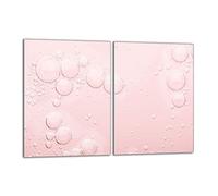 DarHaus Tabla de cortar decorativa de cristal templado y cubre vitro, Placa protectora de vitrocerámica 40 x 52 cm 2 piezas, para inducción, protección contra salpicaduras, decoración, ROSA