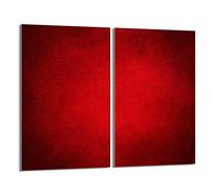 DarHaus Tabla de cortar decorativa de cristal templado y cubre vitro, Placa protectora de vitrocerámica 30 x 52 cm 2 piezas, para inducción, protección contra salpicaduras, decoración, ROJO