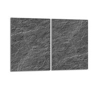 DarHaus Tabla de cortar decorativa de cristal templado y cubre vitro, Placa protectora de vitrocerámica 40 x 52 cm 2 piezas, para inducción, protección contra salpicaduras, decoración, PIZARRA