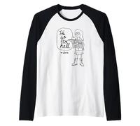Daria Outline Sketch Hi Go to Hell Funny Retro Cartoon Camiseta Manga Raglan