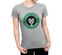 Daria Sarcasm and Coffee T-Tshirts Camisetas y Tops, Funny Cartoon Women's tee(Small)