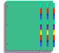 Darice 8 -Tab Divisores de plstico 24 PC - Divisores de carpetas con pestaas - Divisor de plstico multicolor para 3 anillos Binder - Organizacin