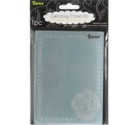 Darice Carpetas de estampación, Plantilla Borde con Magdalena, Plastic, 10,8 x 14,6 cm