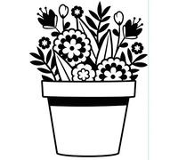 Darice Carpetas de estampación, Plantilla Flores en Maceta, Plastic, 0.09x5.4x8 cm, 3 Unidades