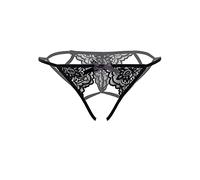 Daring 87721 Inez Strappy Crotchless Bikini-Negro