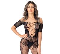 Daring Intimates Ropa interior erótica de cuero y látex para mujer marca Tutina erotica cavallo aperto Off the Shoulder Bodystocking