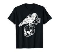 Dark Academia Aesthetic Goth Cuervo Raven Skull Black Oculto Camiseta