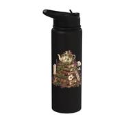Dark Academia Cottagecore Tea Books Botanical Mushroom Stainless Steel Insulated Water Bottle