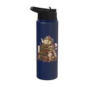 Dark Academia Cottagecore Tea Books Botanical Mushroom Stainless Steel Insulated Water Bottle