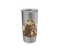 Dark Academia Cottagecore Tea Books Botanical Mushroom Vaso térmico de acero inoxidable de doble pared