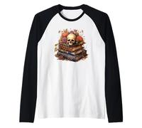 Dark Academia Estética - Libro gótico y Floral Camiseta Manga Raglan