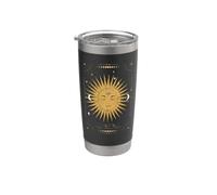 Dark Academia Estética Tarot Estética Sol y Luna Nubes Vaso térmico de acero inoxidable de doble pared