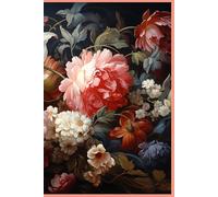 Dark Academia Floral Lined Notebook | 6 x 9 Inch Journal with Moody Botanical Cover for Writing and Notes