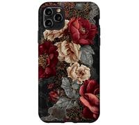 Dark Academia Gothic Burgundy Rose Floral Aesthetic Carcasa para iPhone 11 Pro MAX